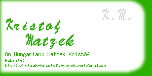 kristof matzek business card