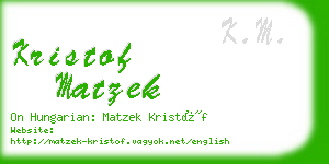 kristof matzek business card
